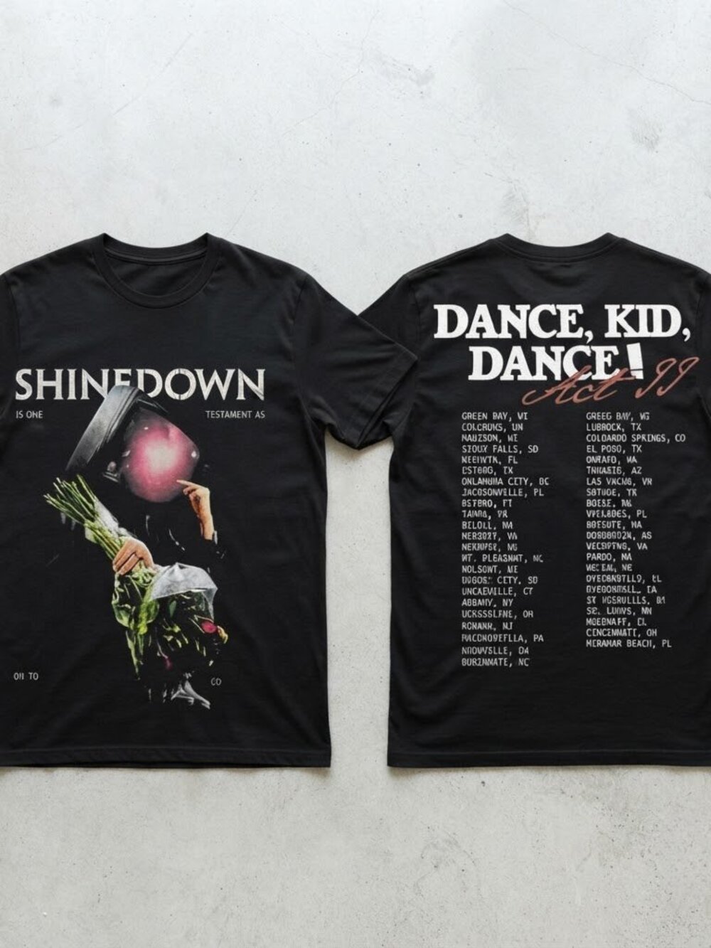 Shinedown Dance Kid Dance Act II Tour 2026 Black T-Shirt S-4XL